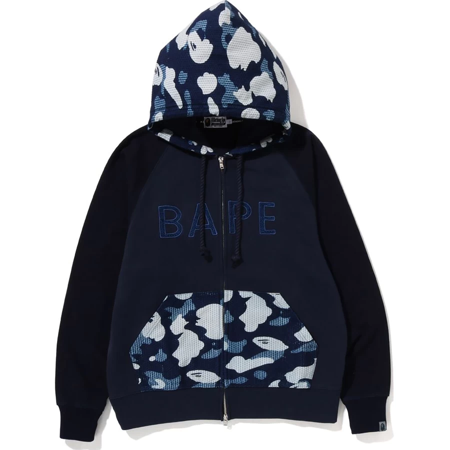 Bape Sashiko Camo Rahat Kesim Zip Kapşonlu Erkek