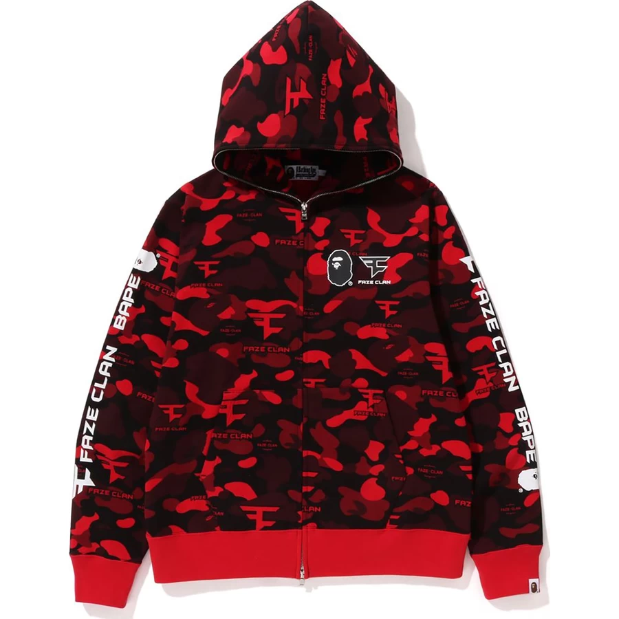 Bape Bape X Faze Klan Tam Fermuarlı Kapşonlu Erkek