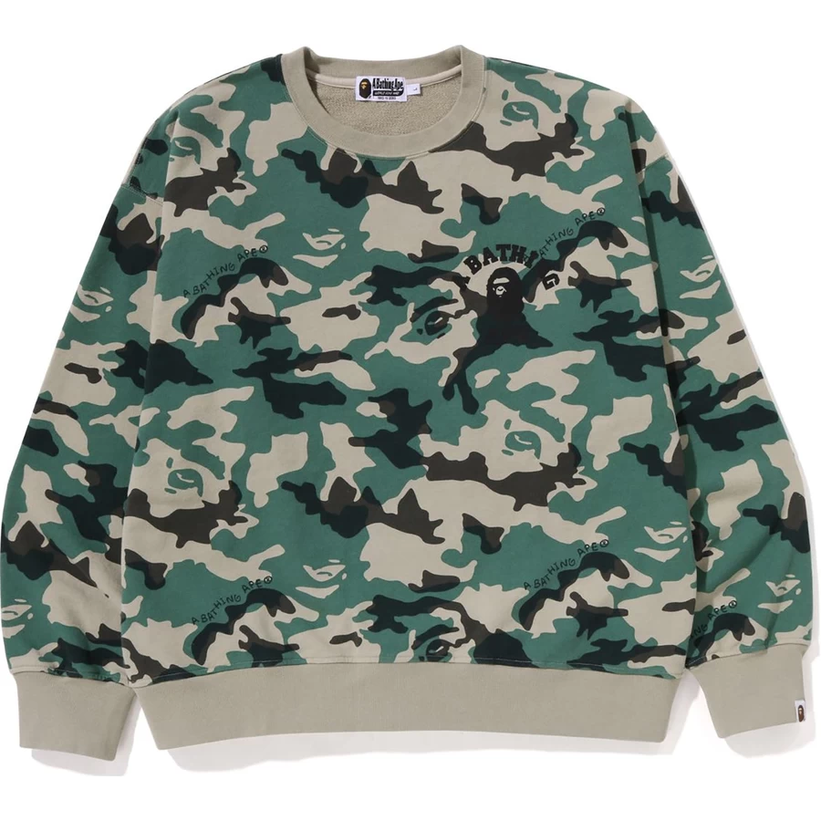 Bape Ormanlık Kamuflaj Gevşek Kesim Bisiklet Yaka Erkek