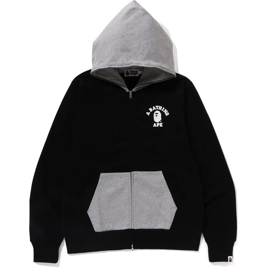 Bape ONE POINT COLLEGE FULL ZIP HOODIE MENS