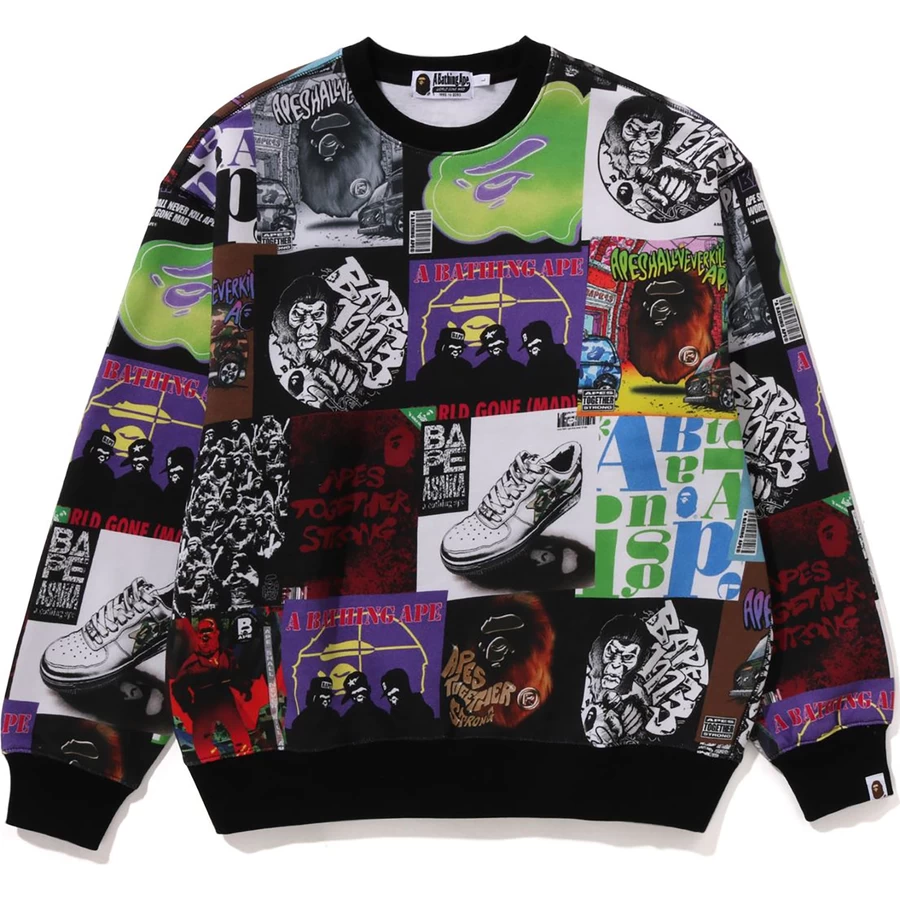 Bape Bape Album Z Monogramem, Okrągłym Dekoltem, Męski