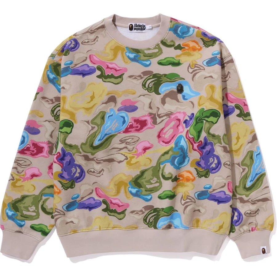 Bape Bape Art Camo Metalowe Jednopunktowe Męskie Koszulki Z Okrągłym Dekoltem