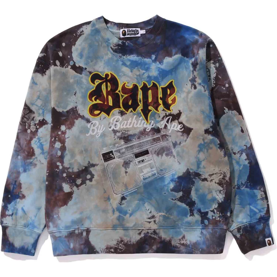 Bape Tie Dye Boombox Crewneck Relaxed Fit Barbati
