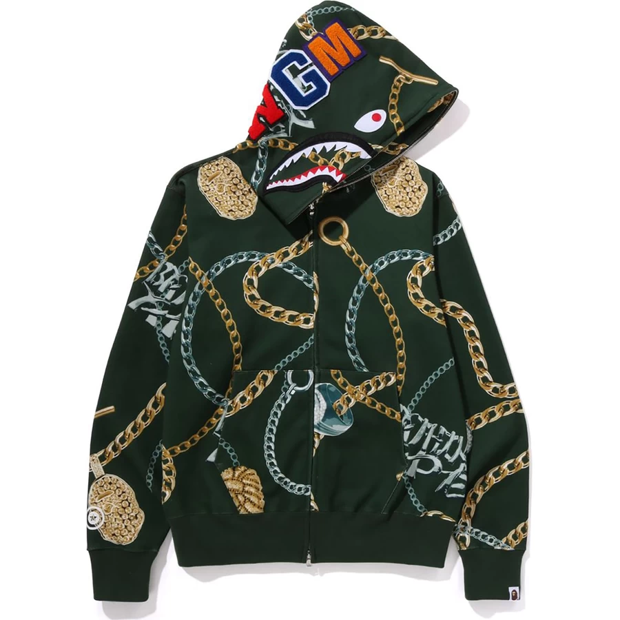 Bape BAPE JEWELS SHARK FULL ZIP HOODIE MENS