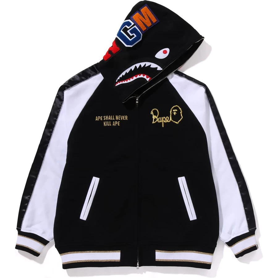 Bape Souvenir Tiburón Sudadera Con Capucha Y Cremallera Para Hombre