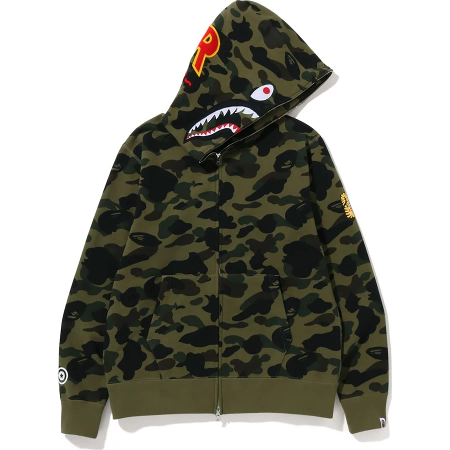 Bape 1ST CAMO 2ND SHARK FULL ZIP HOODIE MENS