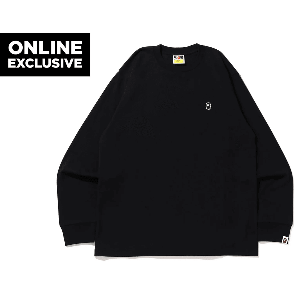 APE HEAD ONE POINT L/S TEE BAPEC MENS Black