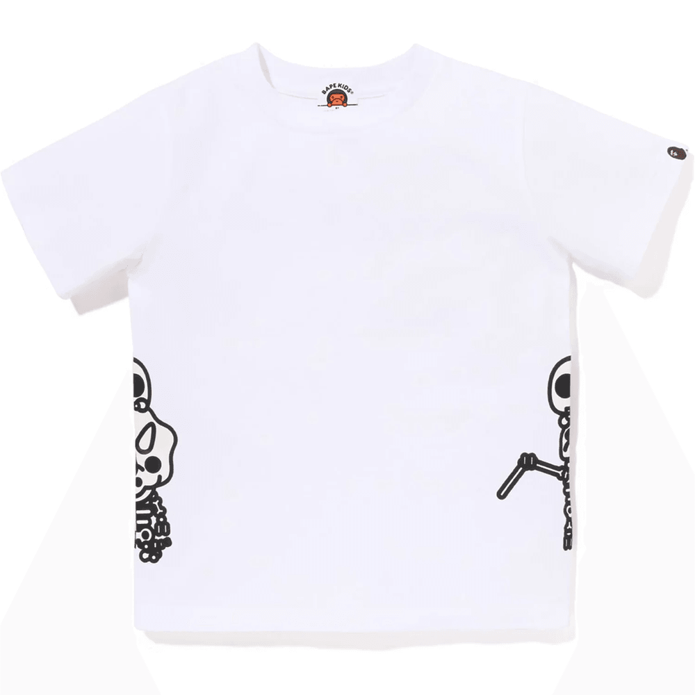 Bape GLOW IN THE DARK BONE DINOSAUR TEE KIDS White
