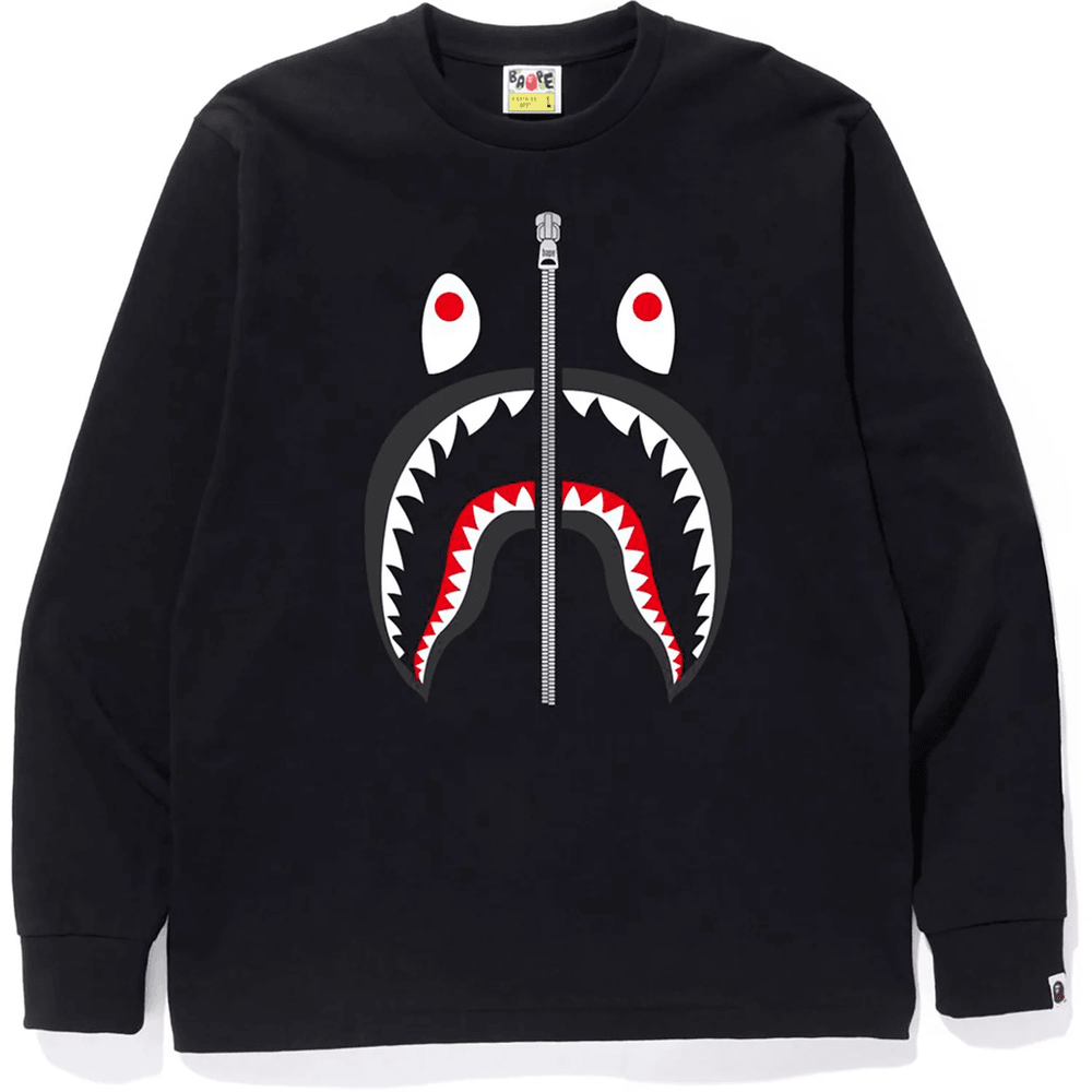 Bape SHARK L/S TEE MENS Black
