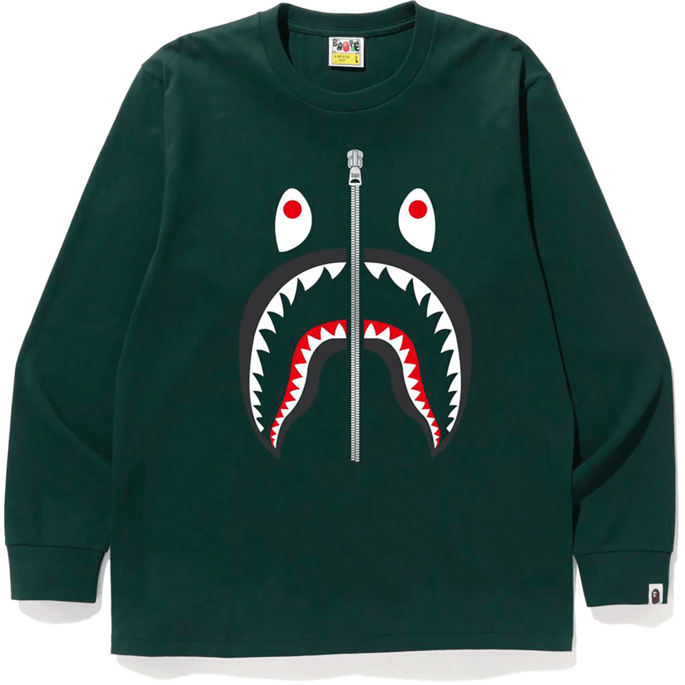 Bape SHARK L/S TEE MENS Green