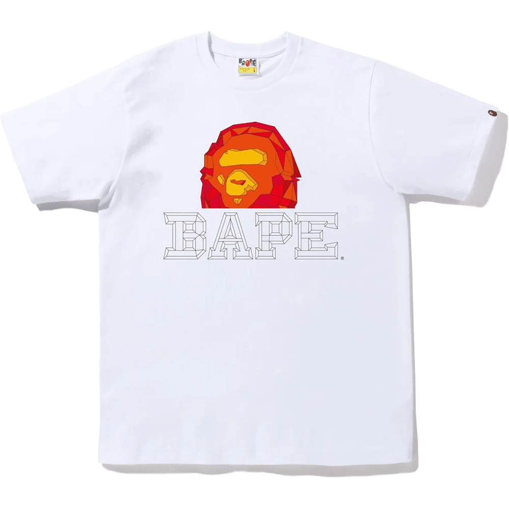 Bape Polygon Ape Head Tričko Pánske Biele