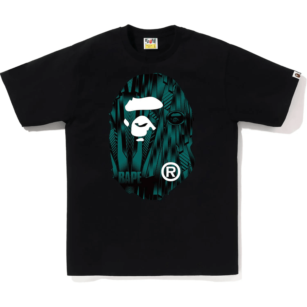 Bape Speed Racer Majica S Kratkimi Rokavi Z Veliko Opičjo Glavo, Moška, črna X Modra