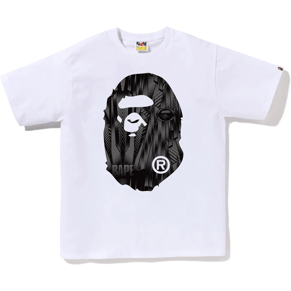 Bape Speed Racer Tričko S Veľkou Opičou Hlavou Pánske Biele X čierne
