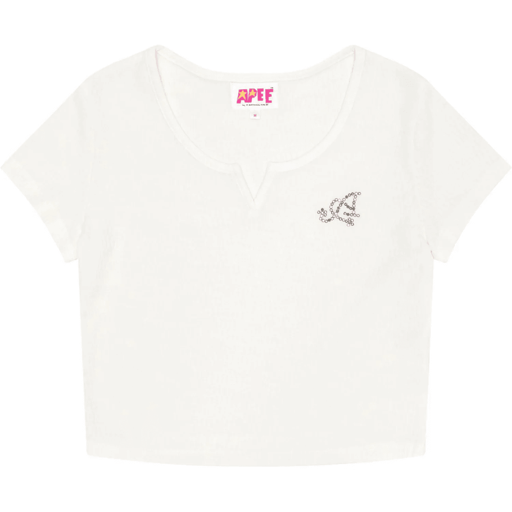 Bape APEE V NECK CROP TOP LADIES Gray