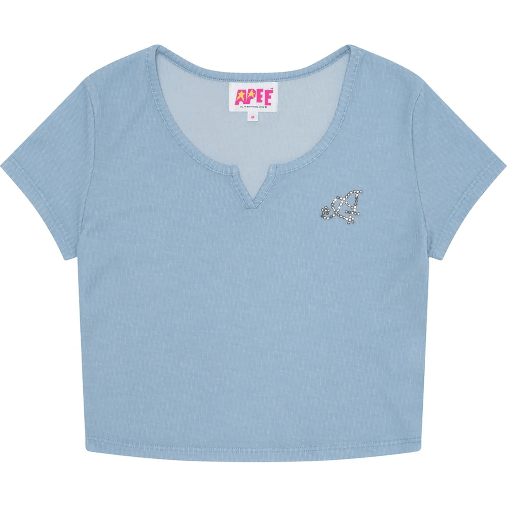 Bape APEE V NECK CROP TOP LADIES Blue