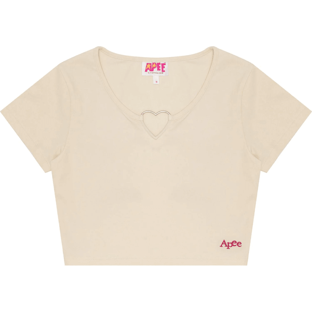 Bape APEE HERT SHAPE METAL RING CROP TOP LADIES Ivory