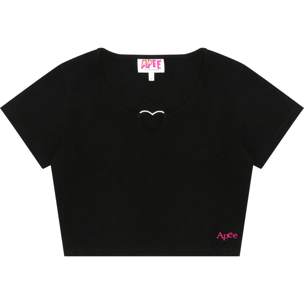Bape APEE HERT SHAPE METAL RING CROP TOP LADIES Black