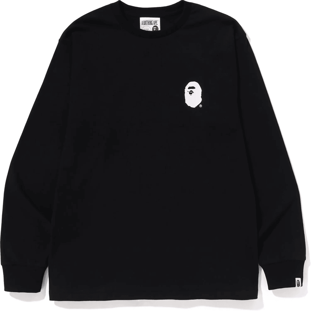 Bape A BATHING APE LETTERED L/S TEE MENS Black