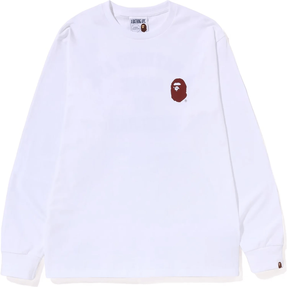 Bape A BATHING APE LETTERED L/S TEE MENS White