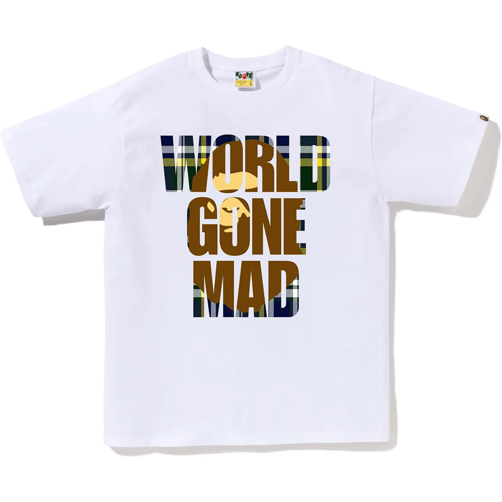 Bape Check Wgm Ape Head Overlap Tee Pánske Biele