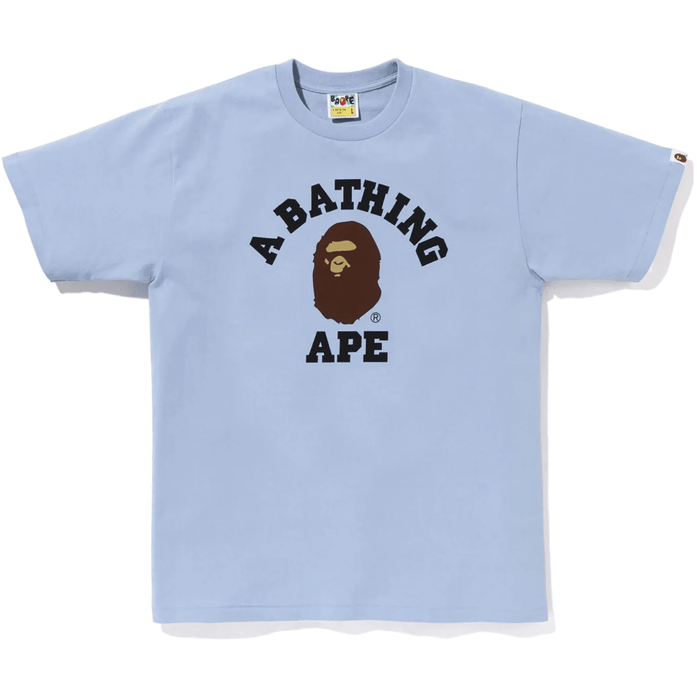 Bape Męska Koszulka Pigment College T-shirt Sax