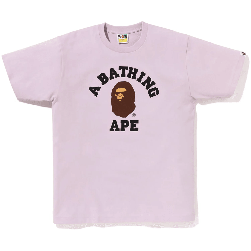 Bape Męska Koszulka Pigment College Fioletowa