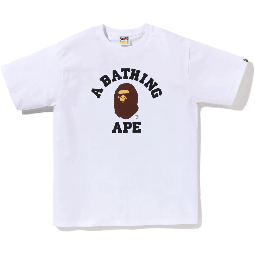 Bape Męska Koszulka Pigment College, Biała