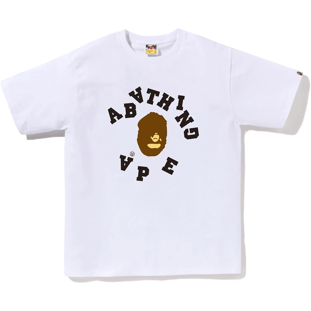 Bape Broken College Pánske Tričko Biele