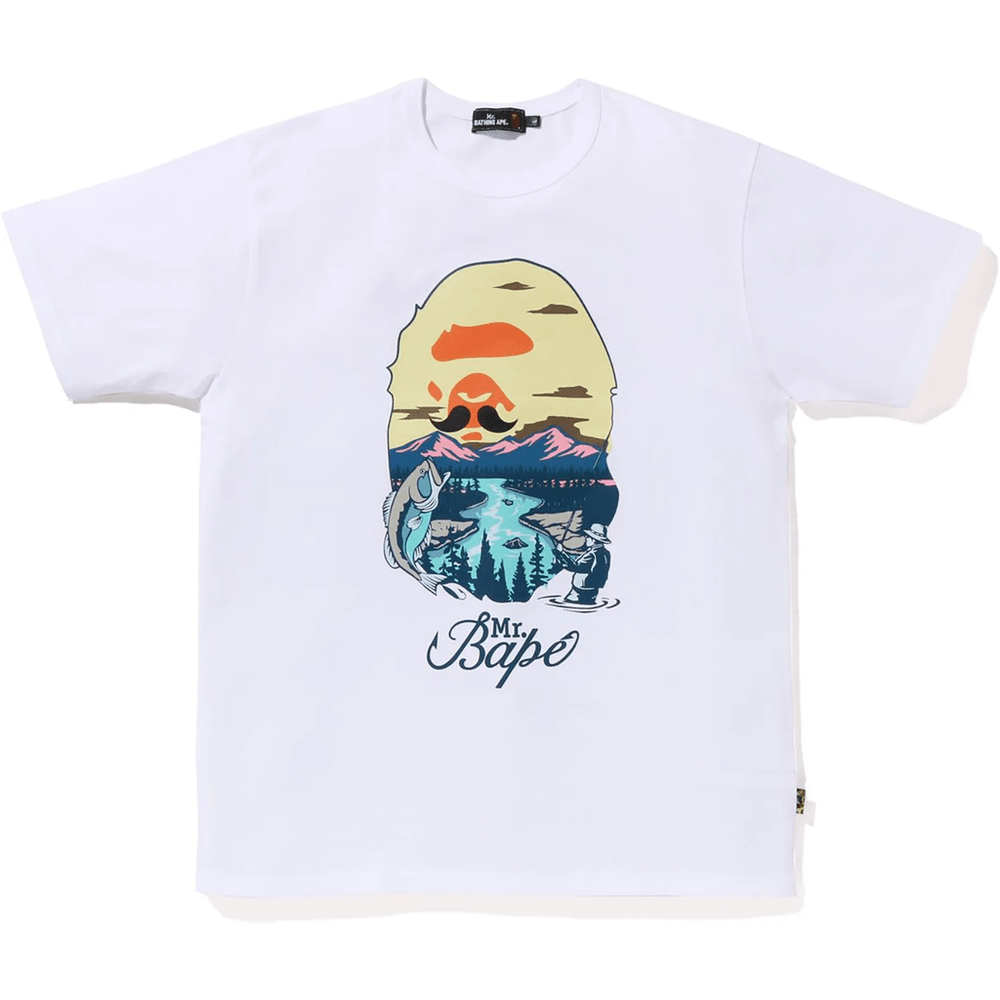Bape Mr. Bathing Ape Head Wide Tee Moška Bela Majica