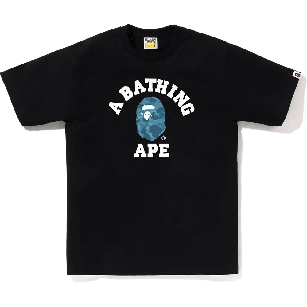 Bape Honeycomb Camo College Majica Moška črna X Modra
