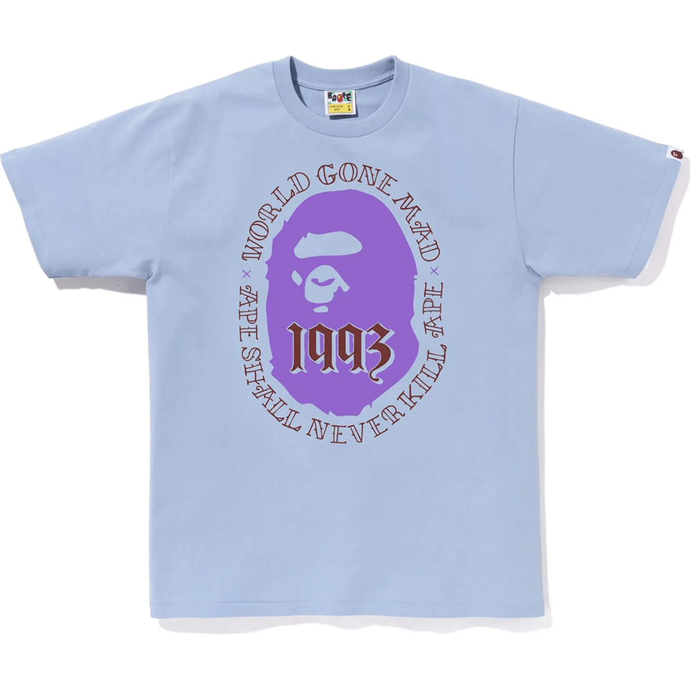 Bape Moška Bombažna Majica Z Opičjo Glavo 1993 - Sax