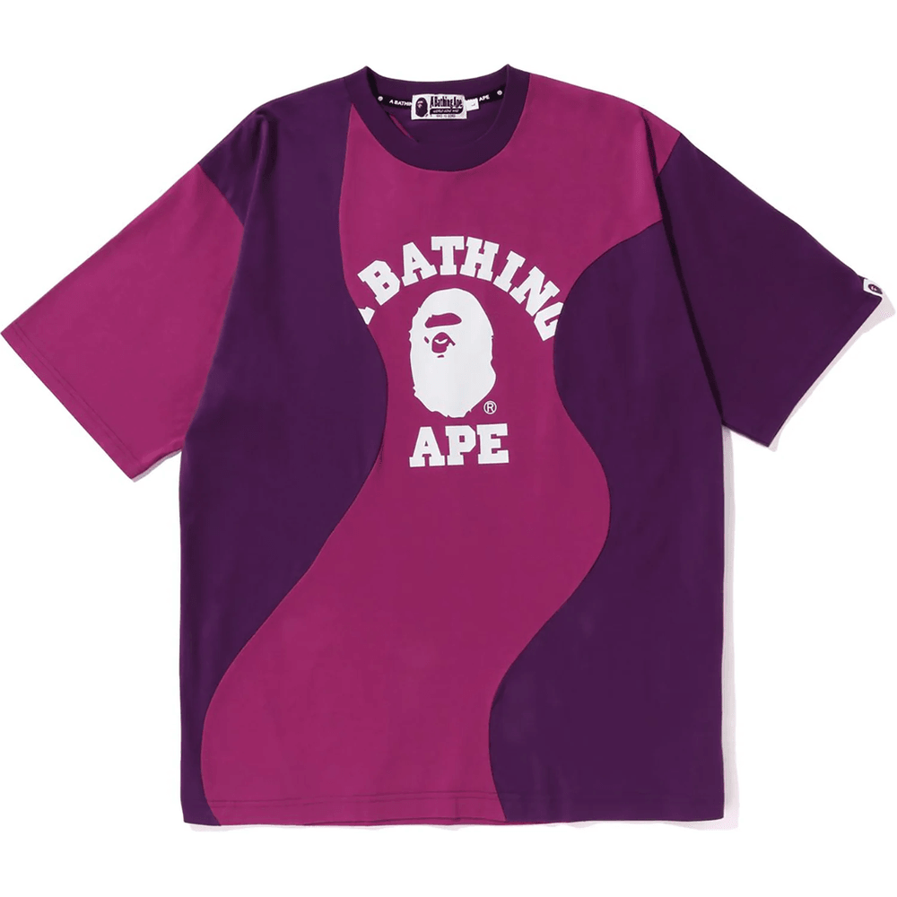 Bape Cutting College Relaxed Fit T-shirt Heren Paars