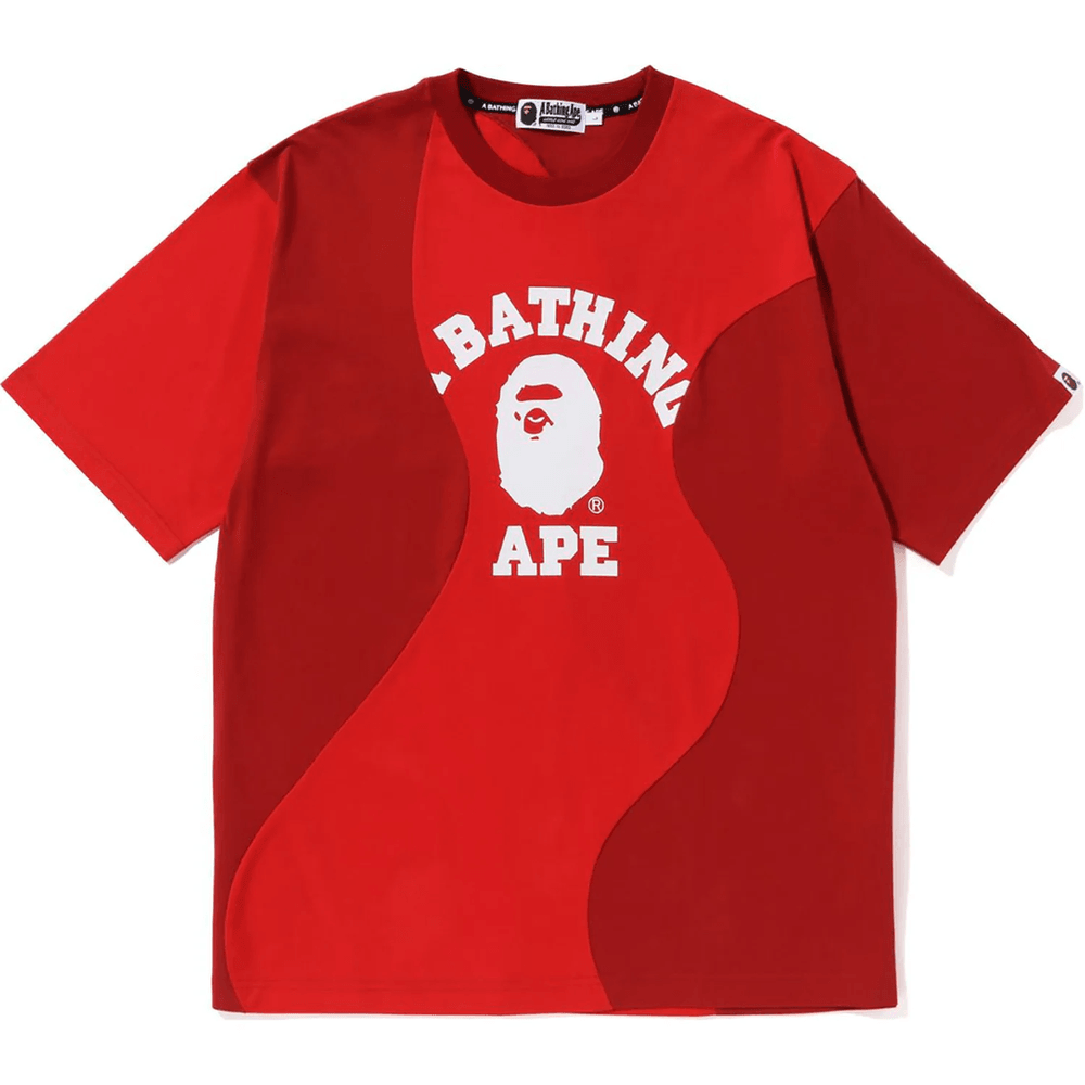 Bape Cutting College Relaxed Fit T-shirt Heren Rood