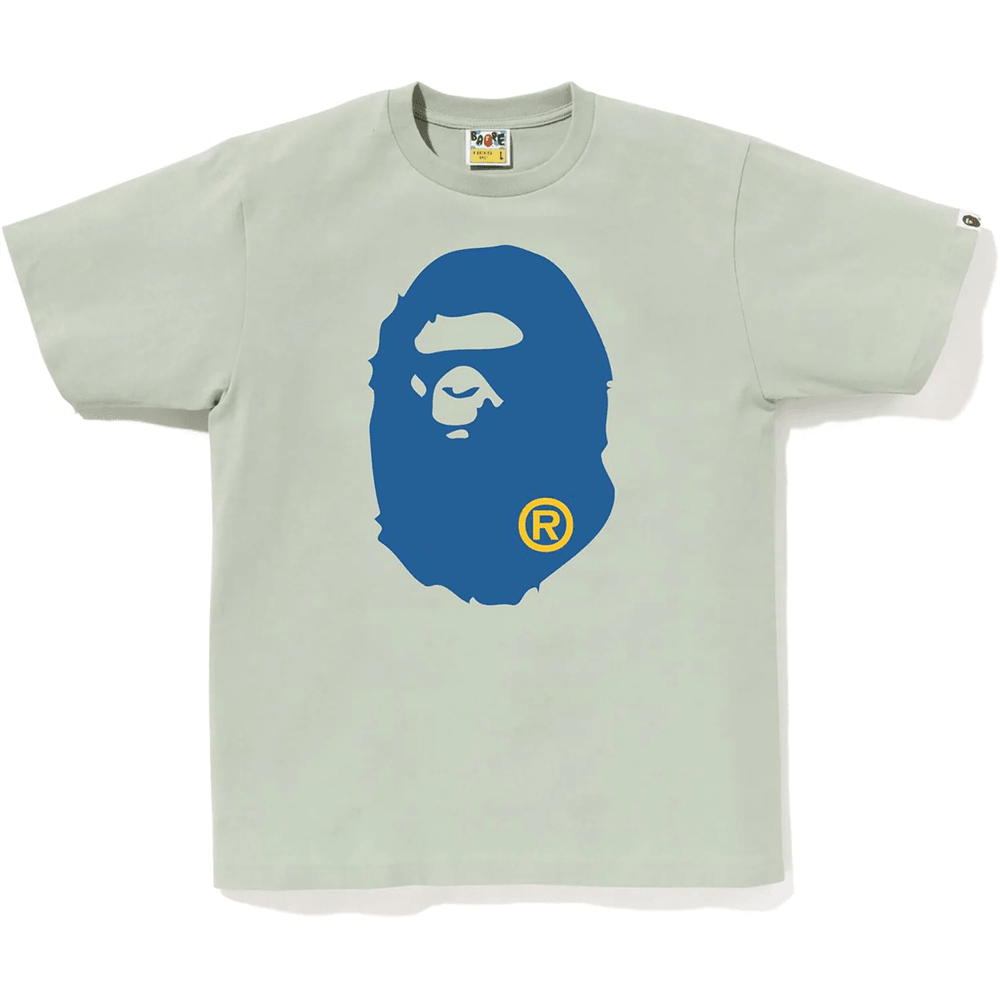 Bape Moška Majica S Kratkimi Rokavi Z Veliko Glavo Opice, Zelena