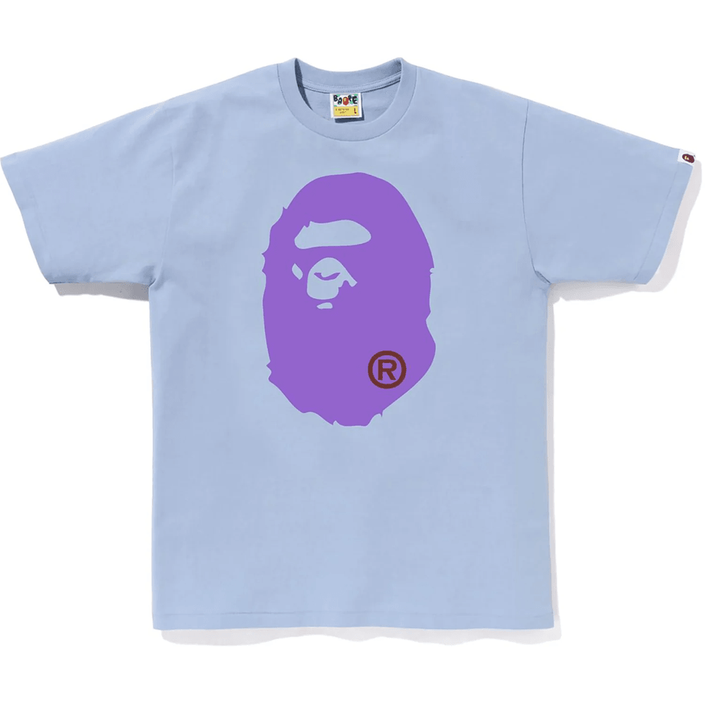 Bape Moška Majica Z Velikim Logotipom Opice – Sax Barva