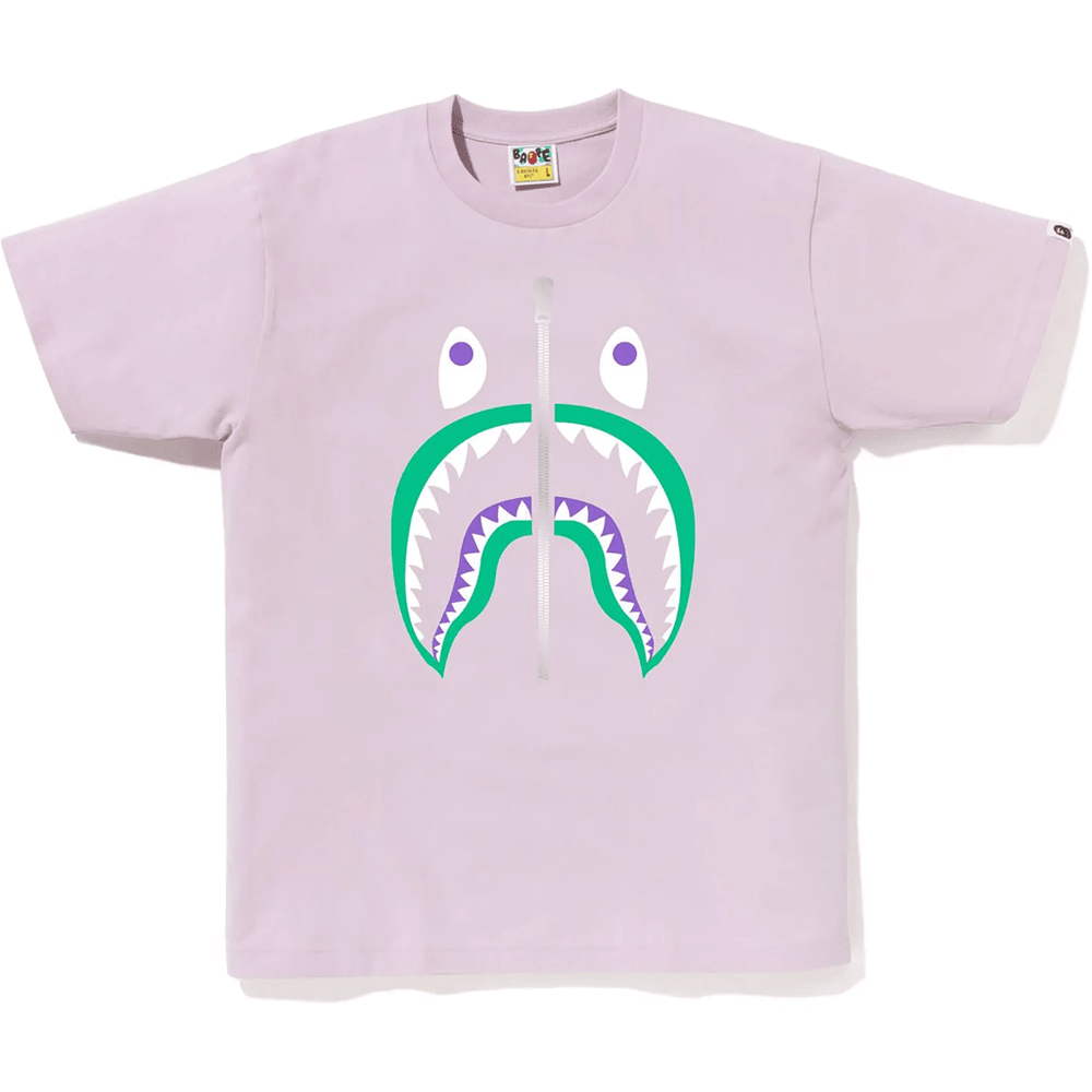 Tricou Bape Pentru Bărbați, Cu Cap De Rechin Mov