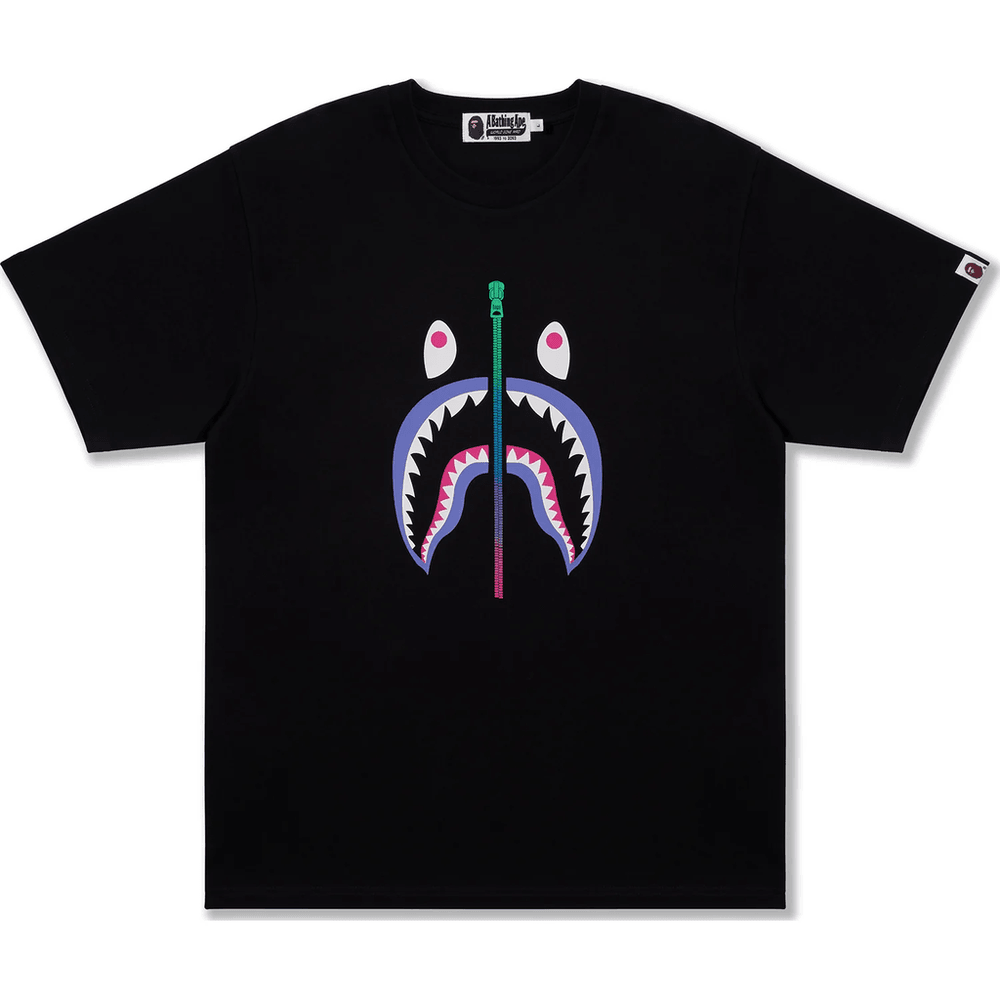 Bape COLORS SHARK TEE MENS Black