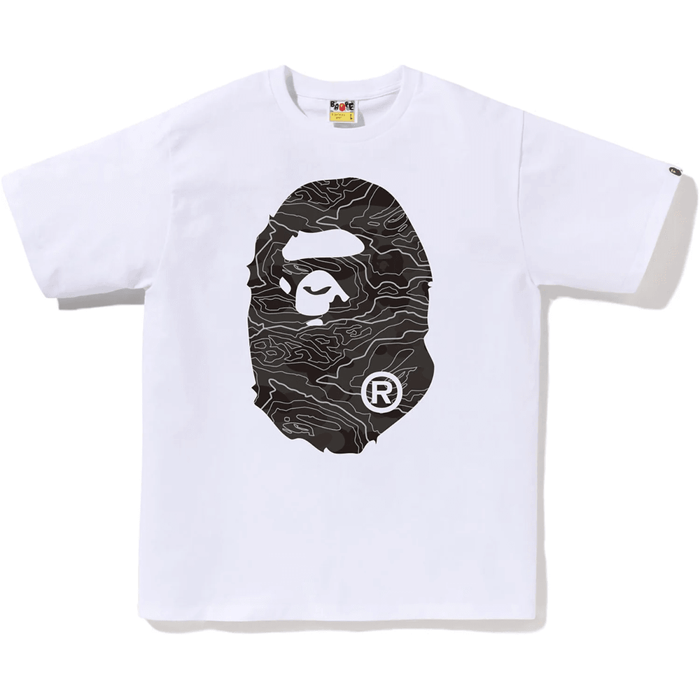 Bape Lagdelt Linje Camo Big Ape Head Tee Herre Hvit X Svart