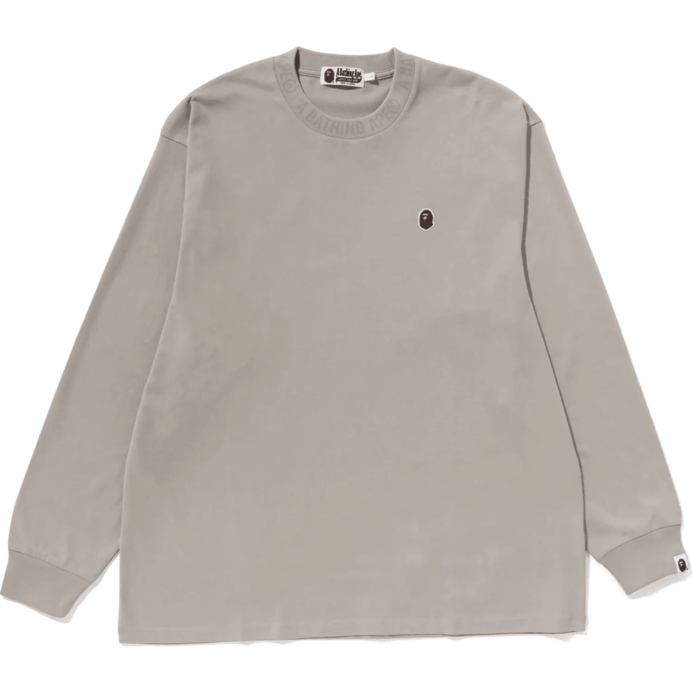 Bape Ape Head One Point L/s Tee Pánske Béžové