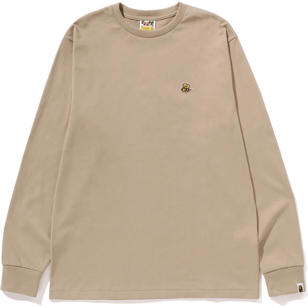 تي شيرت Bape Bee One Point L/s رجالي بيج