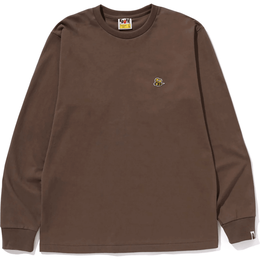 Bape Bee One Point L/s Tee Pánske Hnedé
