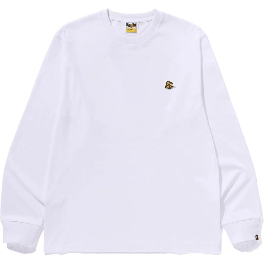 Bape Bee One Point L/s Tričko Pánske Biele