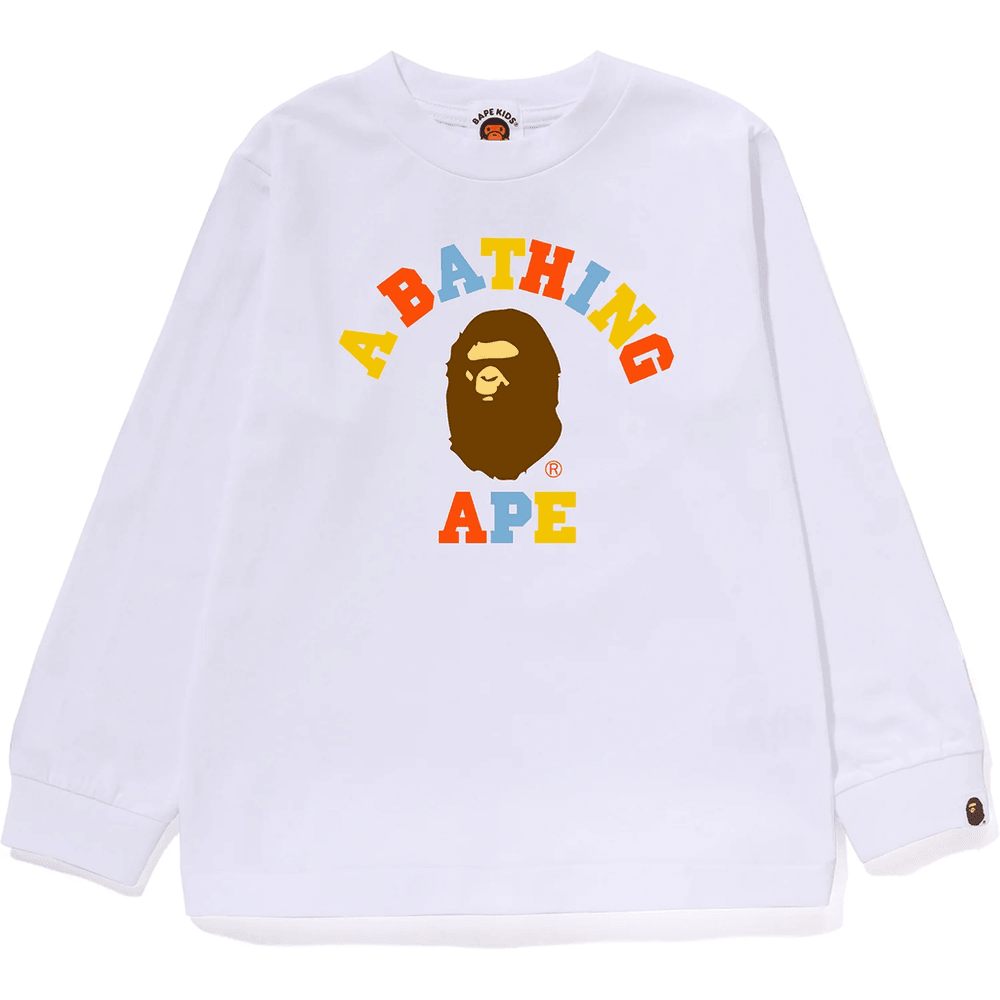 Bape Colors College L/s Tee Anak-anak Putih