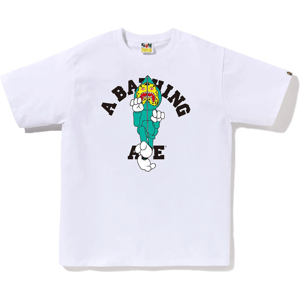 Bape Tiger Milo College T-Shirt Herren Weiß