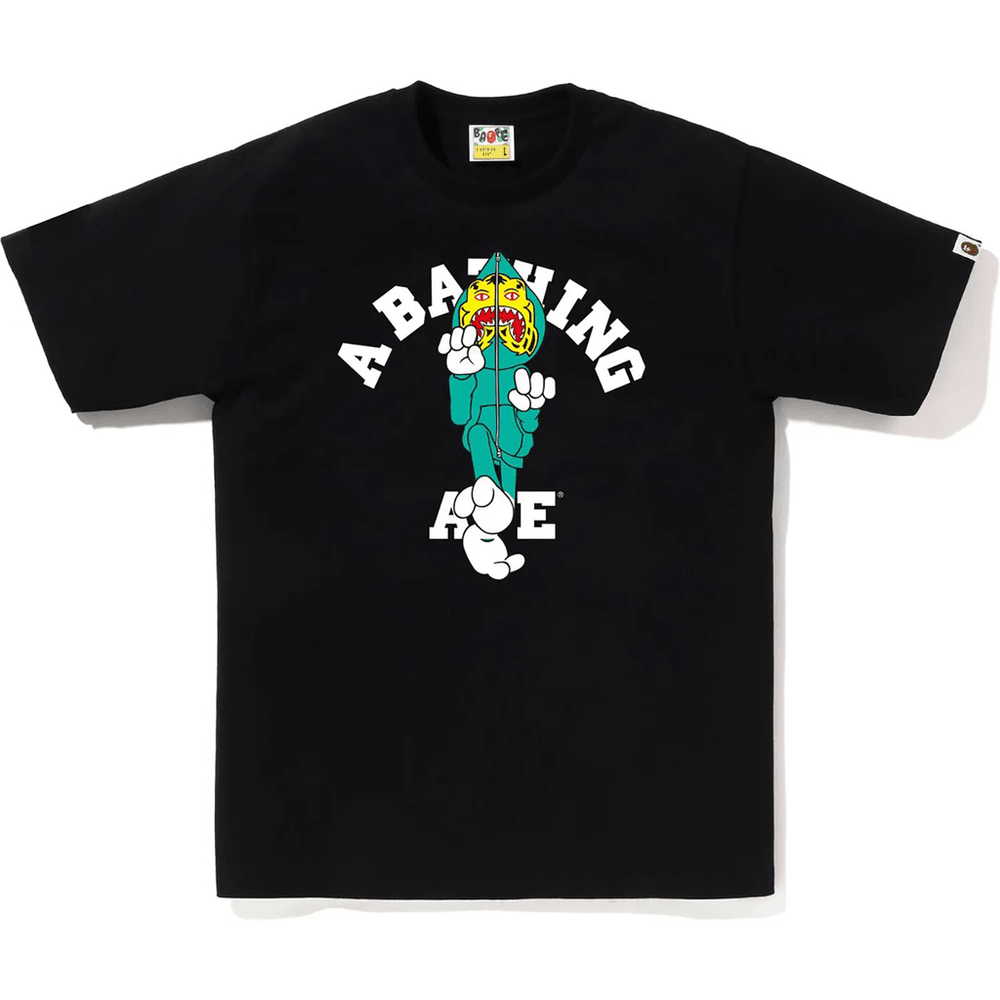 BAPE Tiger Milo College T-Shirt Herren Schwarz