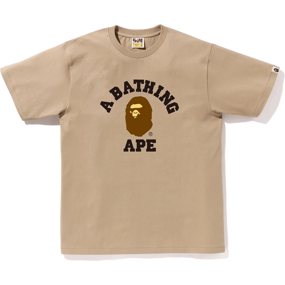 BAPE College T-Shirt Herren Beige