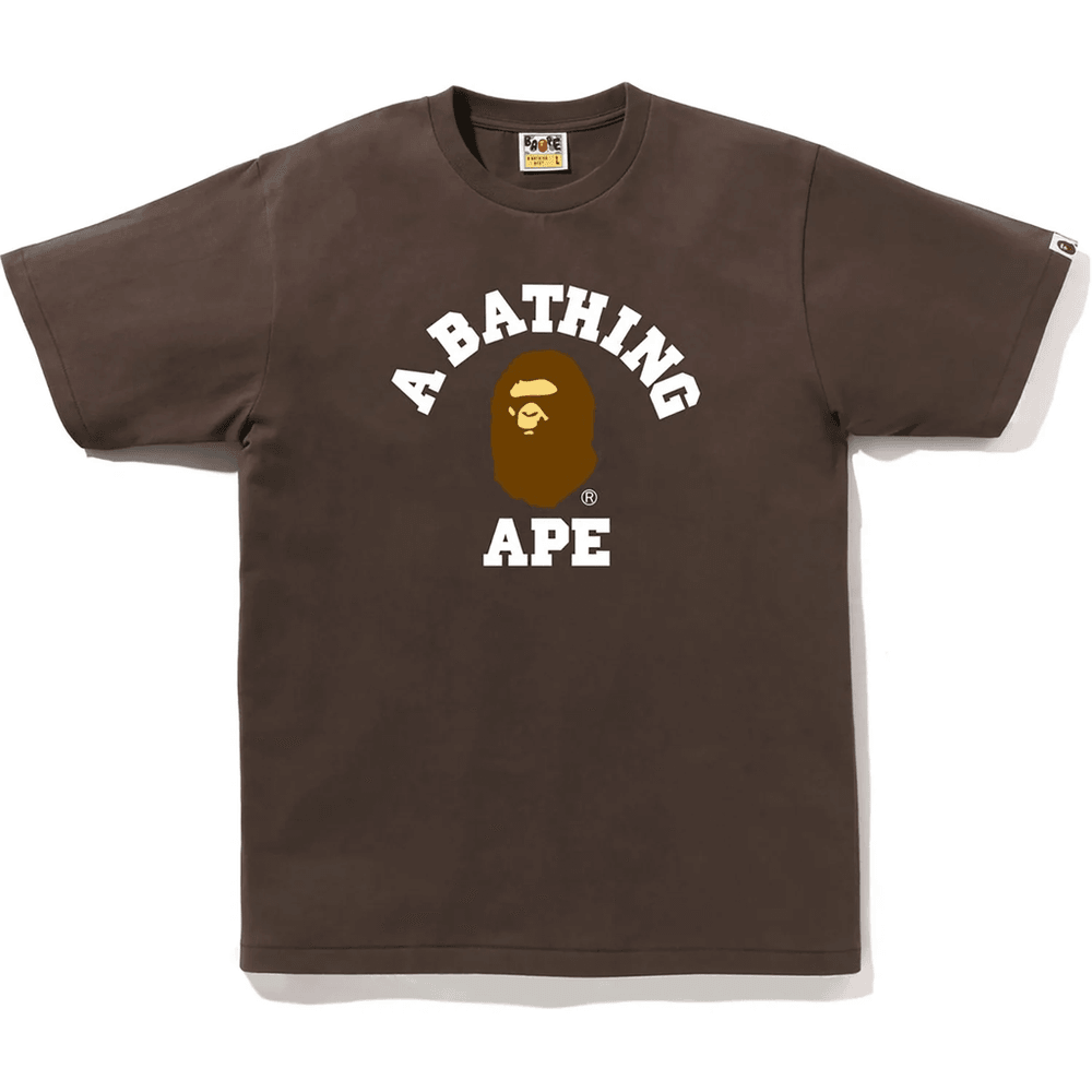 Bape College T-Shirt Herren Braun