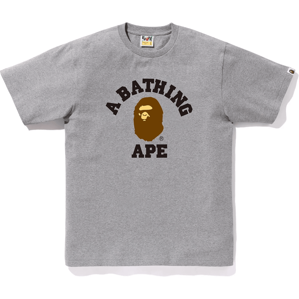 تی‌شرت کالج BAPE مردانه خاکستری