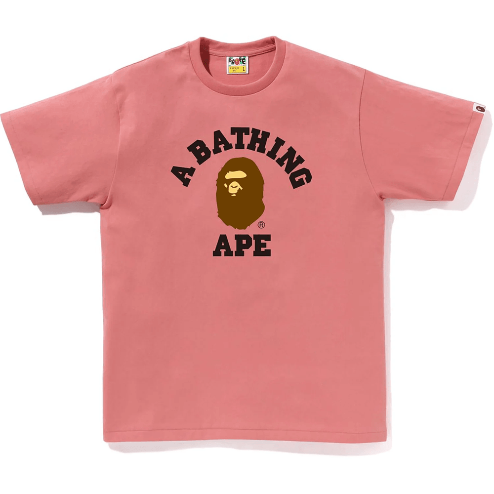 BAPE College T-Shirt Herren Pink
