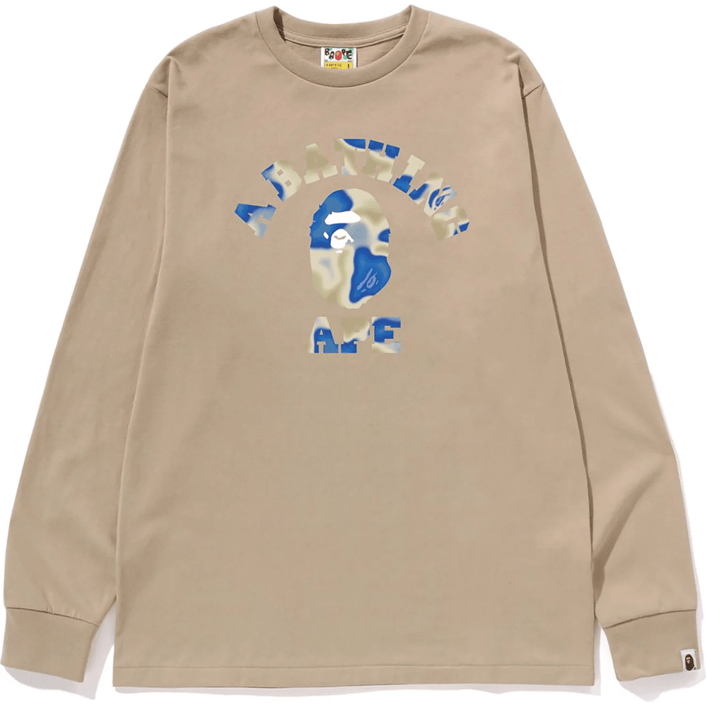 BAPE Liquid Camo College L/S Majica Za Muškarce, Bež